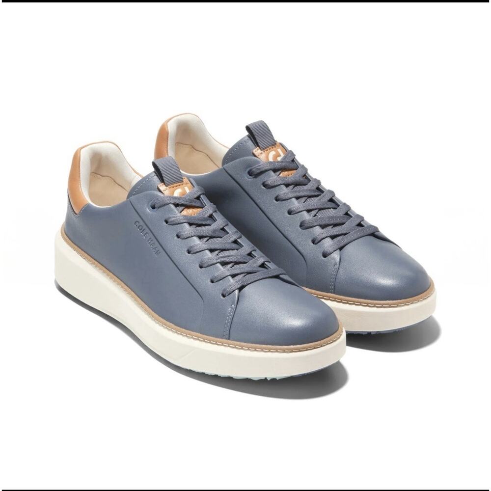 Cole Haan Men’s Size 9 Grandpro Topspin Folkstone Gray Tan Leather Golf Sneakers